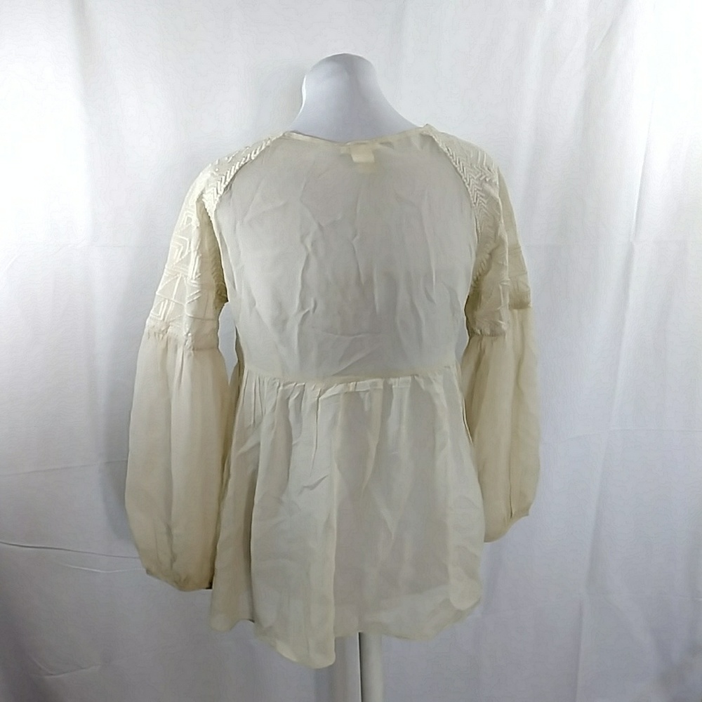 Sundance silk boho peasant blouse medium - Picture 5 of 6